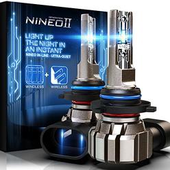 NINEO 9006 LED Bulbs , 10000LM 60W HB4 Lights All-in-One Conversion Kits | Windless 6500K Xenon White Bright In-line Install | Q