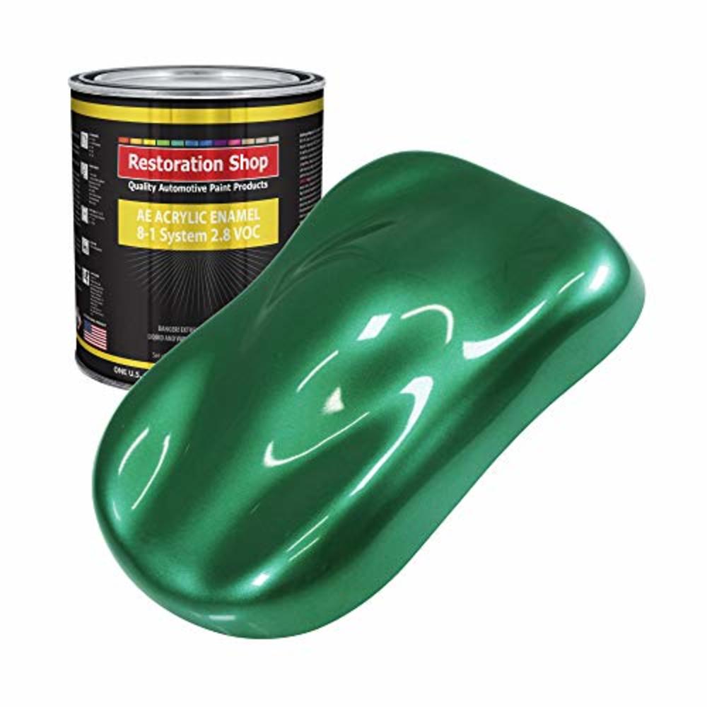 Restoration Shop - Rally Green Metallic Acrylic Enamel Auto Paint - Gallon Paint Color Only - Professional Single Stage High Glo