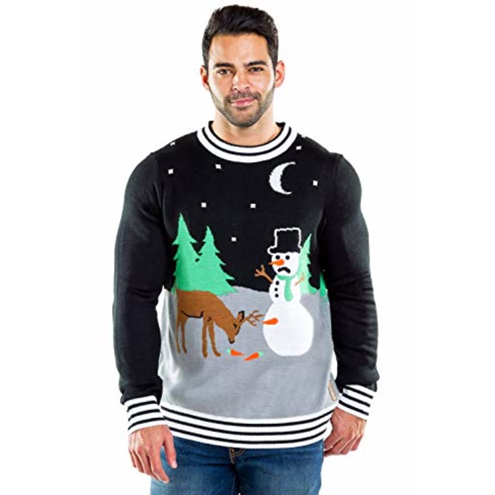 Tipsy Elves Ugly Christmas Sweater for Men Carrot Trail Nightmare Funny  Snowman Themed Holiday Pullover for Guys Size X-Large