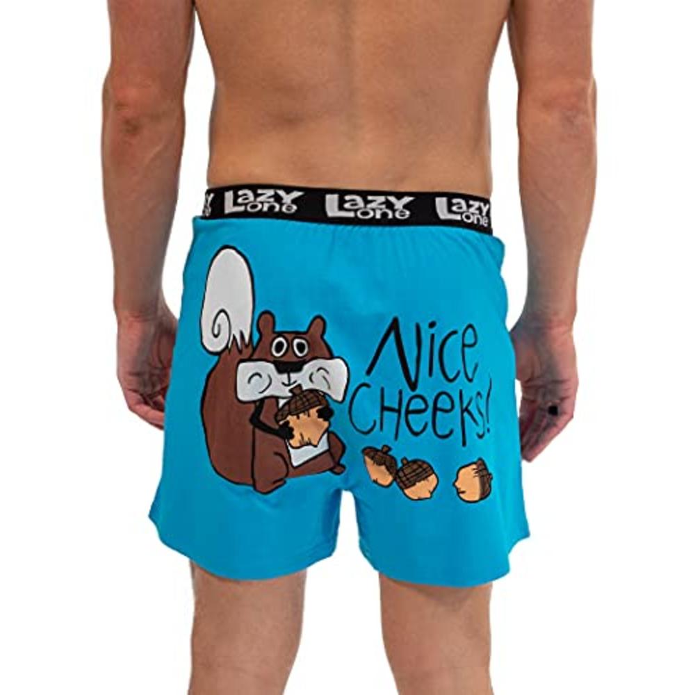 Lazy One Funny Animal Novelty Boxer Shorts, Humorous Gag for Men, Nature,