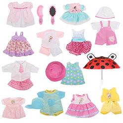 Huang Cheng Toys 12 Pcs Set Handmade Lovely Baby Doll Clothes Dress Outfits Costumes for 14 to 15-inch Doll Cloth Hat Cap Umbrel