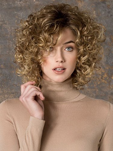 GNIMEGIL Short Curly Synthetic Wigs for White Women Ombre Dark Blonde Loose Afro Kinky Cosplay Wig 80s Christmas Halloween Costu