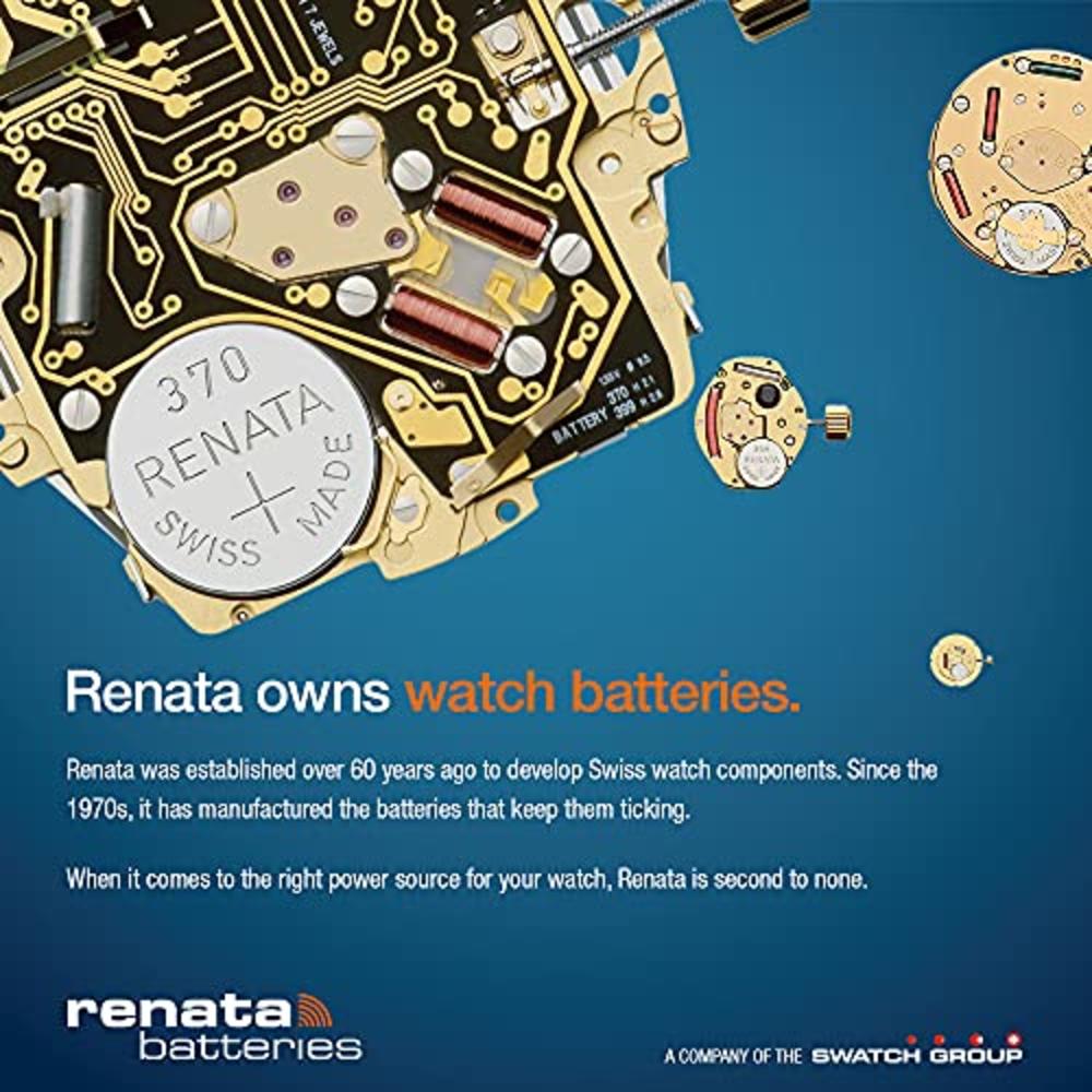 Renata Batteries Renata 371 Watch Battery SR920SW - Strip of 5 Batteries