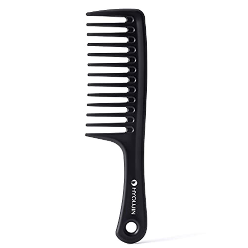 HYOUJIN Black Wide Tooth Comb Detangling Hair Brush,Paddle Hair Comb,Care  Handgrip Comb-Best Styling Comb for Long Hair