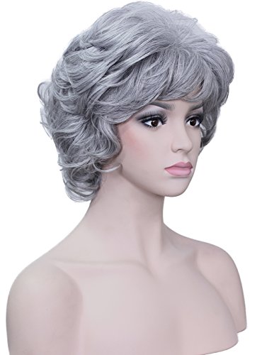 Deifor Short Messy Curly Synthetic Hair High Temperatuer Natural As Real Hair  Wigs for Old Lady (
