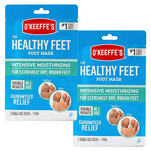 OKeeffes Healthy Feet Intensive Moisturizing Foot Mask, One Pair Single-Use Socks, (Pack of 2)