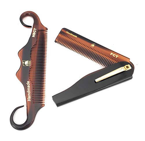 G.B.S Handmade Foldable All Purpose Comb Handle Bar Comb for Mustache Men’s Grooming Comb made of fine-tooth for Long lasting St