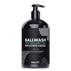 Ballsy Ball Wash Charcoal Body Wash for Men – Ballsy XL Pump, Shower Gel Ball Wash for Men - 16oz Moisturizing Men’s Bodywash with Coco