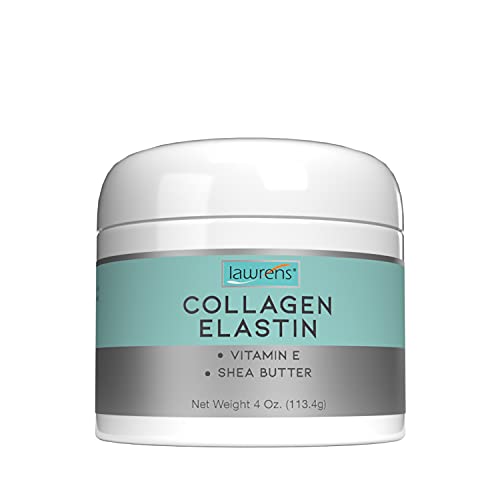 Lawrens Collagen Elastin Cream with Antioxidant Vitamin E & Shea Butter by Lawrens Cosmetics - Hydration - Firmness - Elasticity - 4 oz