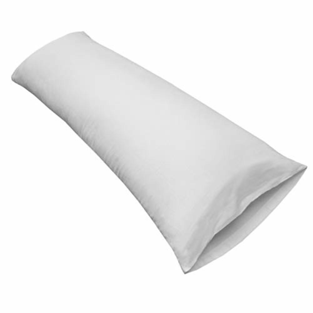 AMERICAN LINEN Body Pillowcase 100% Egyptian Cotton Set of 1 Body Pillow cases fits 20 x 54 Inches -White Solid Dimension in CM 54 cm x 154 cm