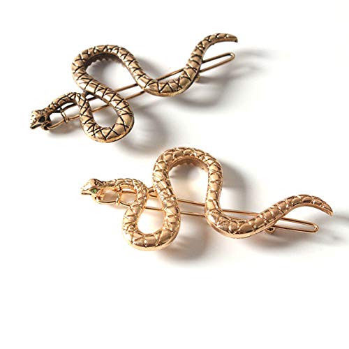 Bzybel Vintage Alloy Luxury Hair Clips Hair Pins Snake Pattern Hair Snap  Clips Bobby Pins Ponytail Clips Party Hair Barrettes fo