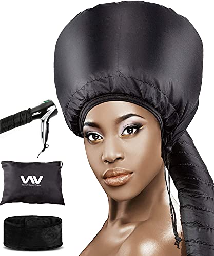 Skywee Professional Bonnet Hood Hair Dryer Attachment Set - Soft Adjustable  Hooded Bonnet for Hand Held Hair Dryer - Including Head Band for Drying