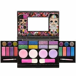 Townley Girl L.O.L Surprise! Townley Girl Cosmetic Compact Set with Mirror 14 Lip glosses, 4 Blushes, 4 Brushes, 8 Eye Shadow Colorful Portab