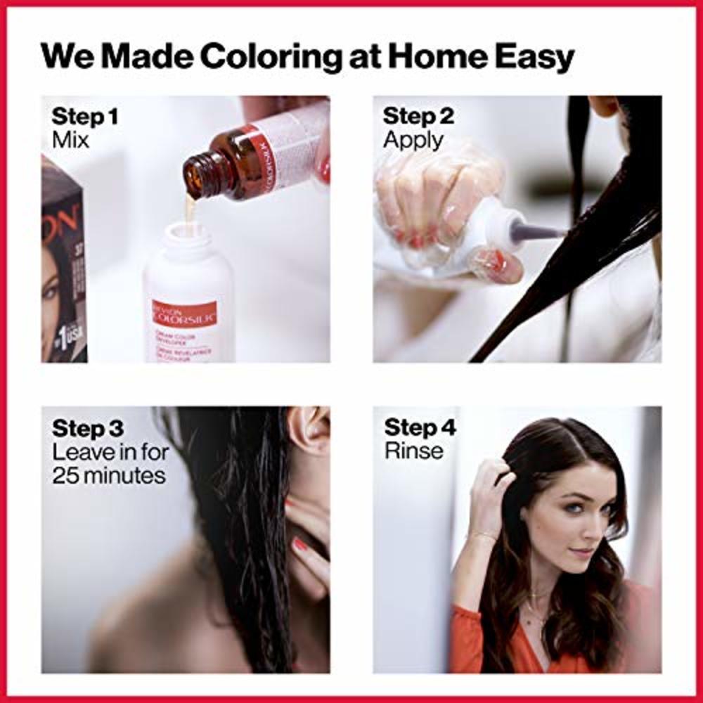 REVLON Colorsilk Beautiful Color Permanent Hair Color with 3D Gel  Technology & Keratin, 100% Gray
