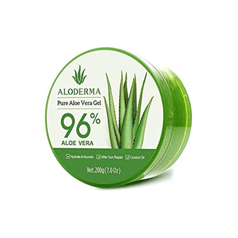 ALODERMA Organic Pure Aloe Vera Gel Made with 96% USDA Organic Certified Aloe Vera within 12 Hours of Harvest (200g, 7.0 oz) No 