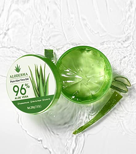 ALODERMA Organic Pure Aloe Vera Gel Made with 96% USDA Organic Certified Aloe Vera within 12 Hours of Harvest (200g, 7.0 oz) No 
