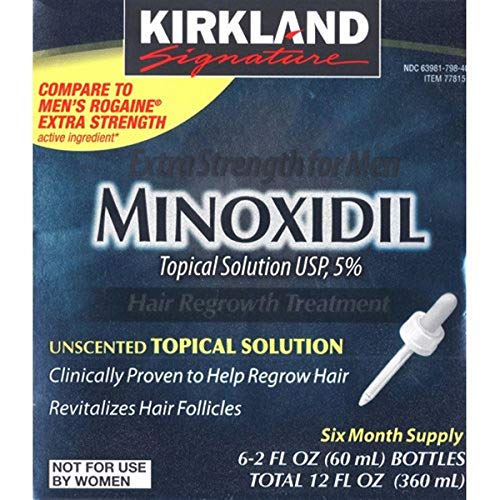 KIRKLAND Signature Extra Strength for Men Minoxidil Topical Solution, 12 Fluid Ounce