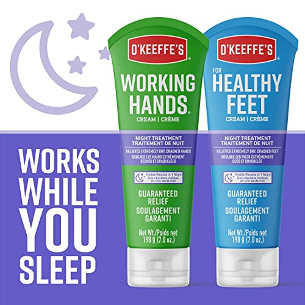 OKeeffes Working Hands Night Treatment Hand Cream, 7 Ounce Tube, (Pack of 1)