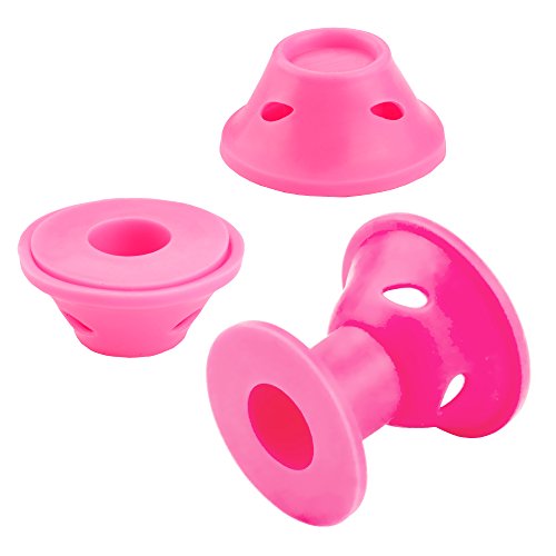 JANYUN 40 Pcs Pink Magic Hair Rollers Include 20pcs Large Silicone Curlers and 20pcs Small Silicone Curlers