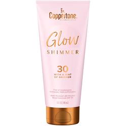 Coppertone Glow Hydrating Sunscreen Lotion with Illuminating Shimmer Minerals and Broad Spectrum SPF 30, Water-Resistant, Fast-d