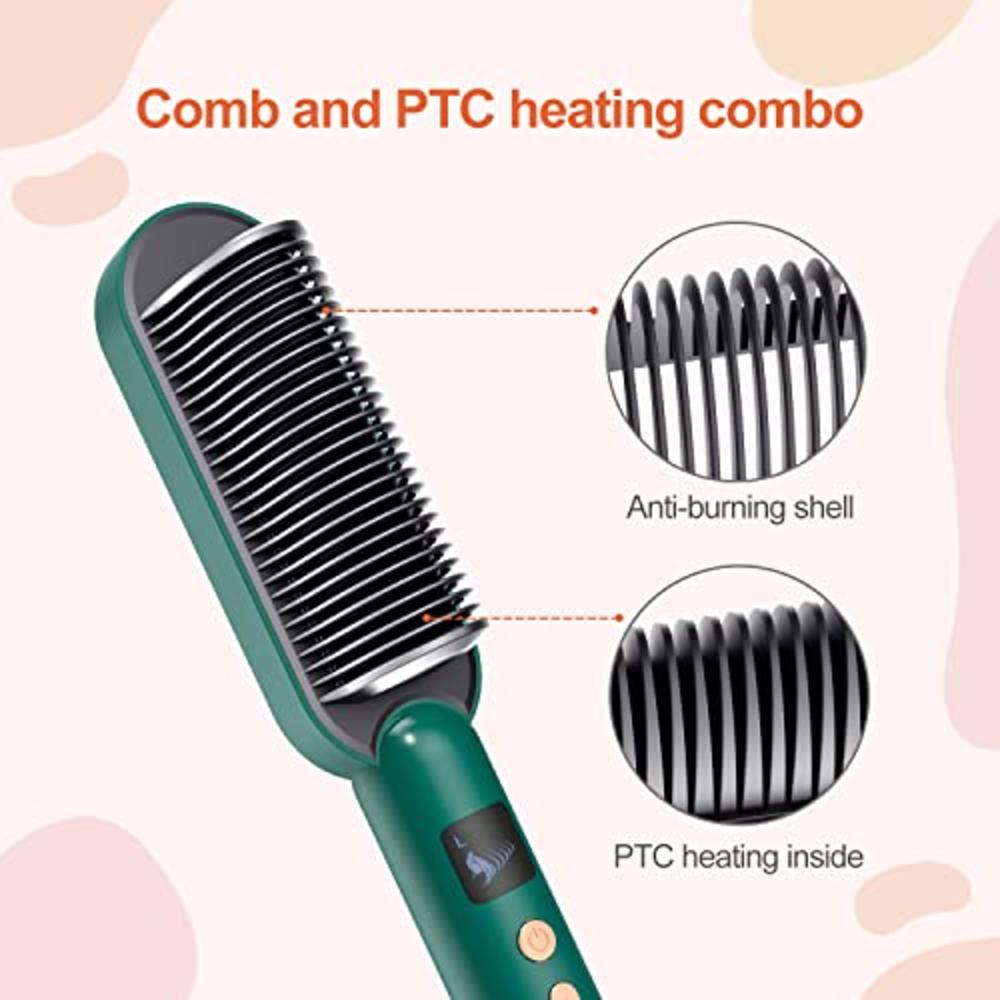 Benherofun Hair Straightener Brush - Hot Comb Hair Tools for Styling, Fast  Heating Ionic Straightener Brush, Hair