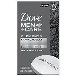 Dove Men+Care Elements Body and Face Bar Charcoal + Clay 4 oz 6 Bars