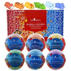 Two Sisters Zoo Animal Squishy Bubble Bath Bombs for Kids with Surprise Squishy Toys Inside by Two Sisters. 6 Large 99% Natural Fizzies in G