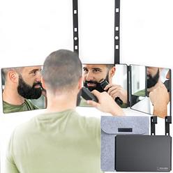 verivue mirrors Verivue 3 Way Self Haircut Mirror, Trifold 360 Mirror for Cutting Hair, Shaving or Styling, HD Glass, Includes Adjustable Height