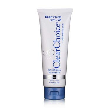 CLEAR CHOICE ClearChoice Sport Shield Sunscreen - Natural Face Sunscreen for Daily Use, SPF 45-4 Ounces