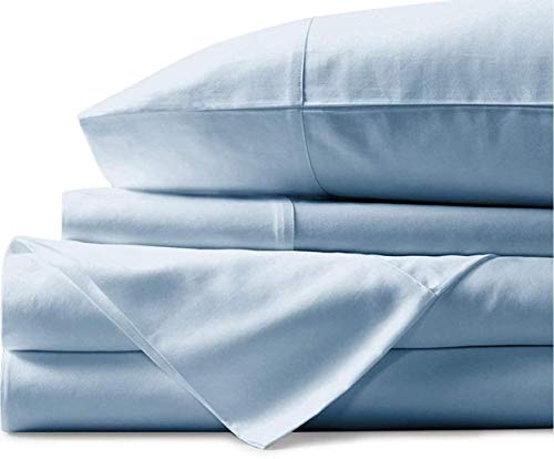 BlueClans 100% Egyptian Cotton Bed Sheets 1000 Thread Count 17 Inch Deep Pocket 4 Pc Sheet Set Soft Solid Luxury Hotel Bedding -