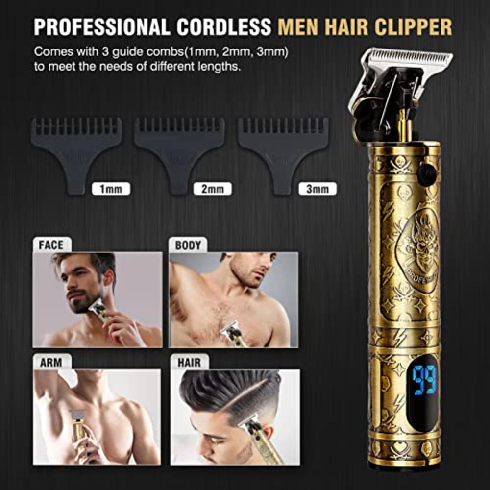 FIizzot Hair Clippers for Men Professional Zero Gapped Trimmers Beard Body  Hair Electric T Blade Outliner