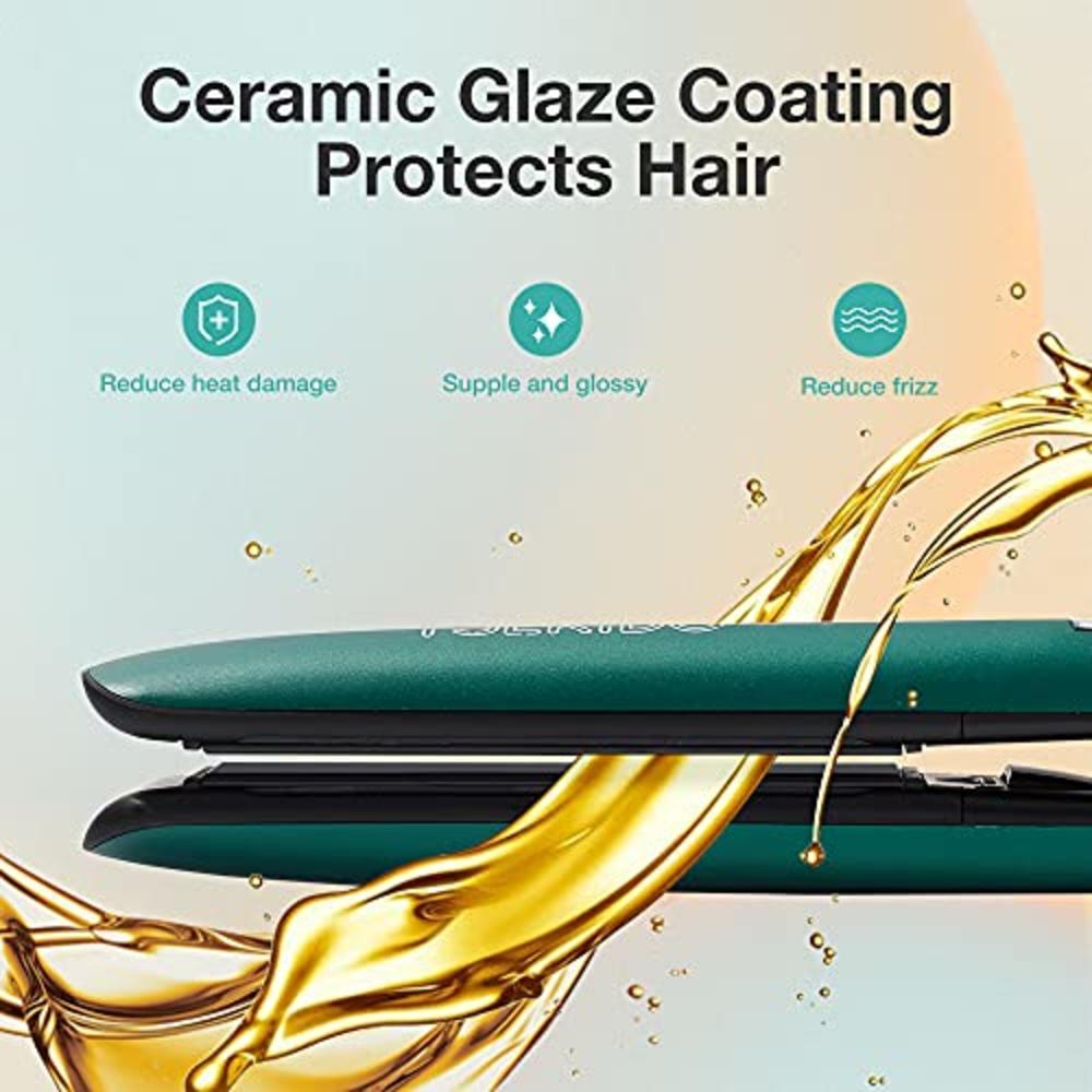 TSEKIDO Flat Iron Hair Straightener ,Professional 2 in 1 Straightening and Curling Ceramic Tourmaline Flat Iron with Dual Voltag