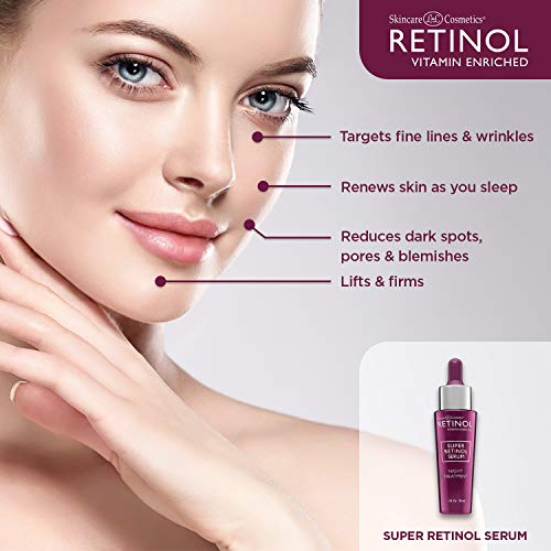 Retinol 6X Super Retinol Serum – Unique, Intensive Formula Accelerates Skin Renewal While You Sleep – Targets Fine Lines, Wrinkl
