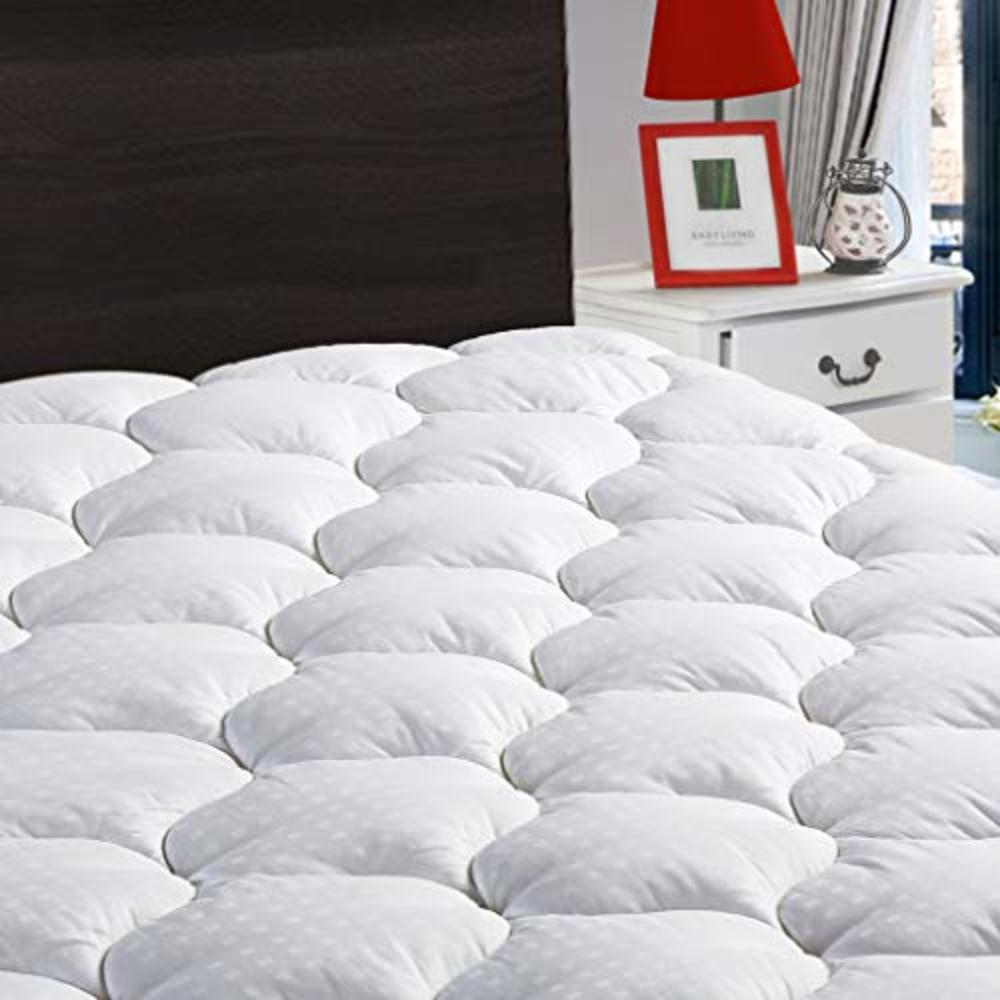 LEISURE TOWN Queen Mattress Pad Cover Cooling Mattress Topper Cotton Top Pillow Top with Snow Down Alternative Fill (8-21 Inch F