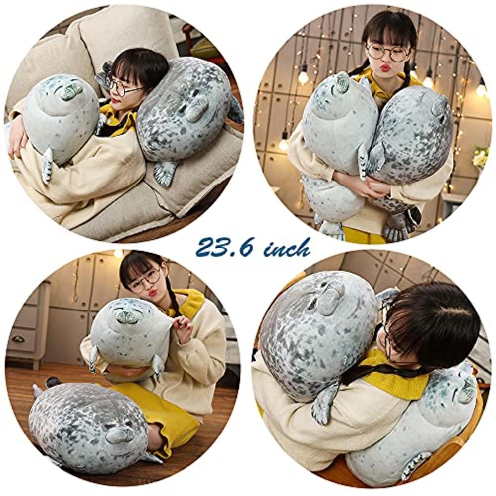 JoinHome Chubby Blob Seal Pillow 80cm, Stuffed Cotton Plush Animal Toy Cute Plush  Pillows for Kids(