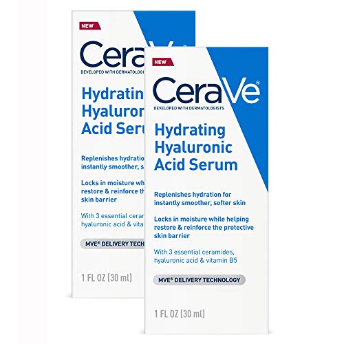 CeraVe Hyaluronic Acid Face Serum | 2 Pack, 1 Oz Each | Hydrating Serum for Face With Vitamin B5 | for Normal To Dry Skin | Para