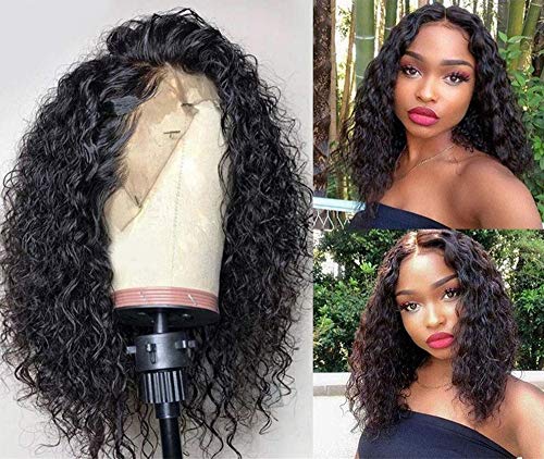 Swetcurly 13x3 Lace Front Wigs Glueless Wave Synthetic Wigs Heat Resistant  Short Bob Wigs Natural Hairline with Baby Hair For Bl