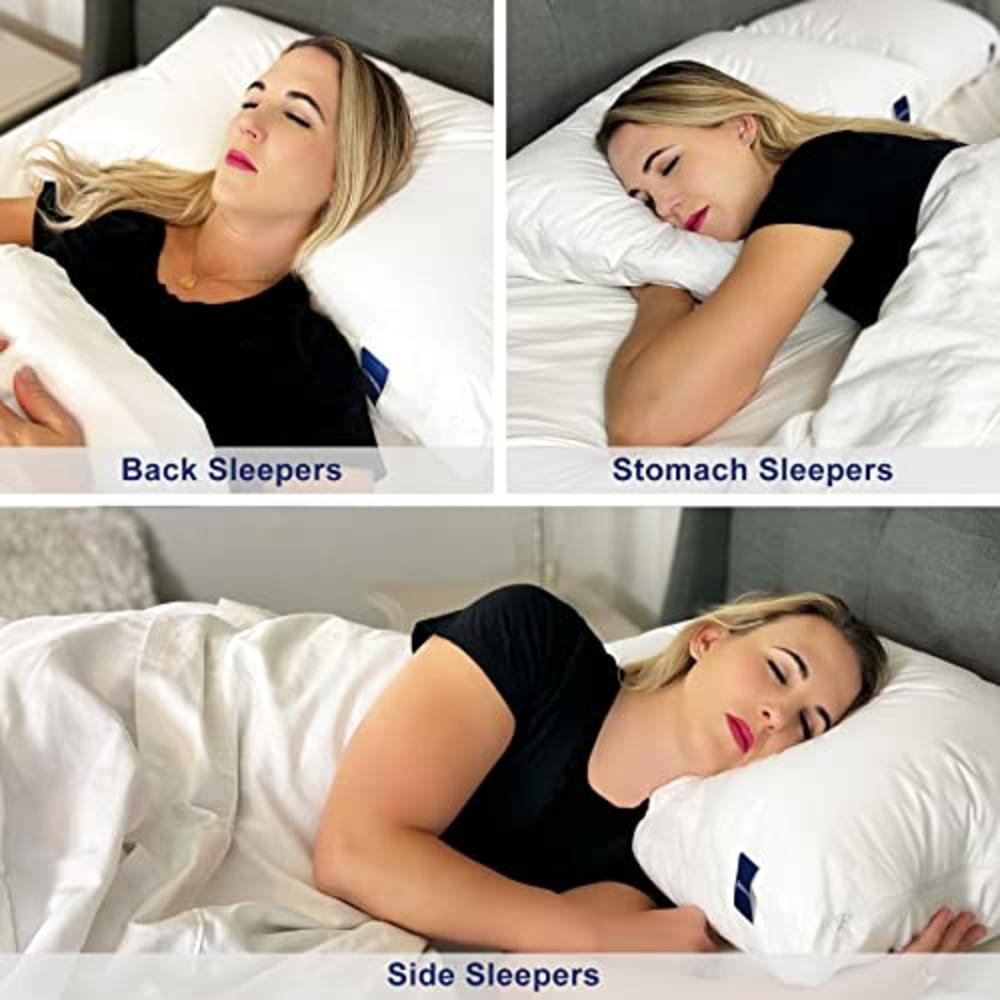 Accuratex Premium Pillows for Sleeping King Size Set of 2,Adjustable Shredded Memory Foam Pillow Core Hybrid with Fluffy Down Al
