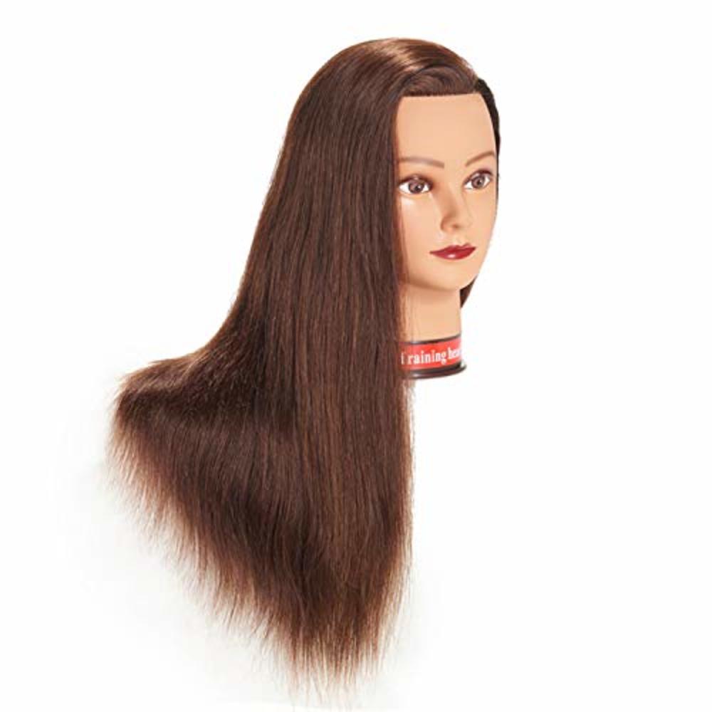 training head Traininghead 24"-26" 100% Human Hair Mannequin Head Training Practice Head Cosmetology Manikin Head Doll Head With Free Clamp (d