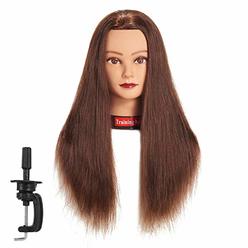 training head Traininghead 24"-26" 100% Human Hair Mannequin Head Training Practice Head Cosmetology Manikin Head Doll Head With Free Clamp (d