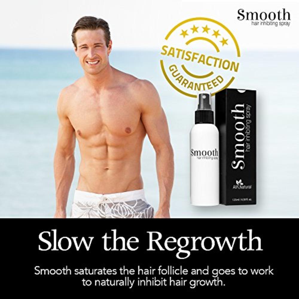 Smooth - Best All Natural Hair Growth Inhibitor Spray for Use After Removal  from Body or Face -