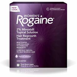 Rogaine Womens Rogaine 2% Minoxidil Topical Solution for Hair Thinning and Loss, Topical Treatment for Womens Hair Regrowth, 3-Month Sup