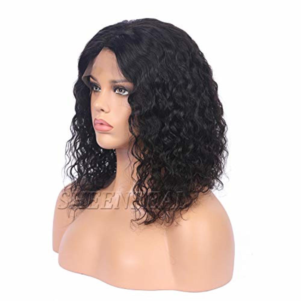 SR SHEENREAL Curly Human Hair Lace Front Wigs Bob Style Brazilian Virgin Human  Hair Wigs Pre