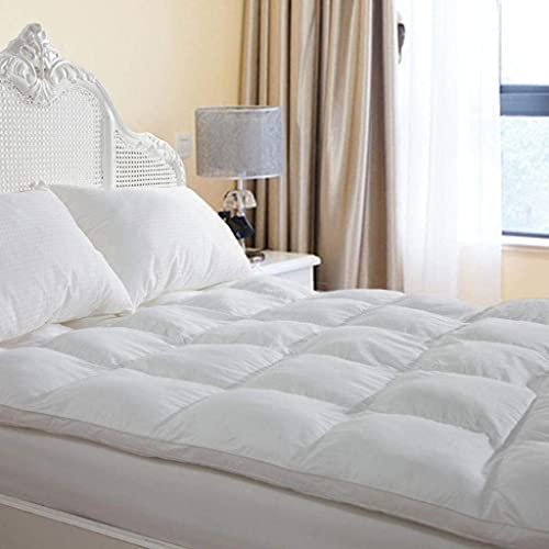 D & G THE DUCK AND GOOSE CO Overfilled Extra Thick Mattress Topper Queen Size, Gel Fiber Filled Bed Topper Mattress Pad