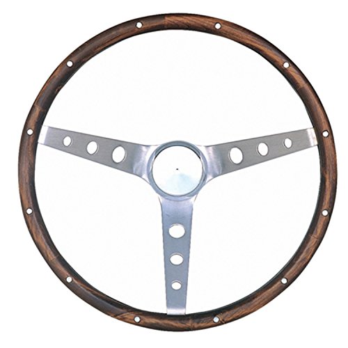 Grant 966-0 Classic Nostalgia Style Steering Wheel with Walnut Grip and Brushed Stainless Spokes