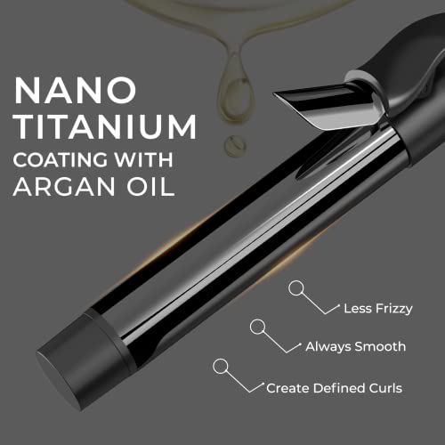 TYMO ROTA Automatic Curling Iron Wand, 1 1/4 Inch Ionic Rotating Hair Curler for Long Hair with Extra Large Nano Titanium Barrel