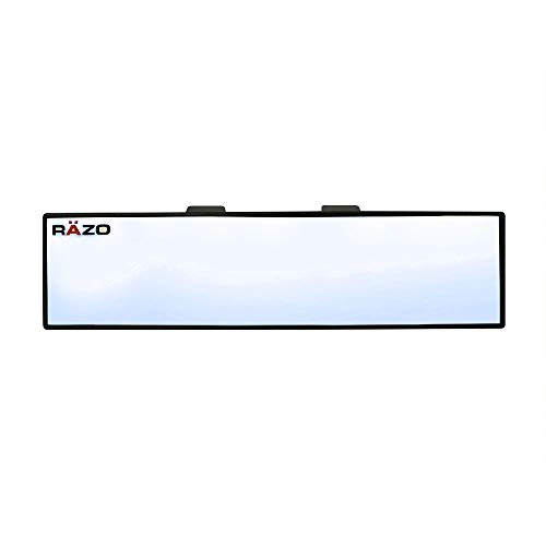 Car Mate Razo RG23 11.8" Black Frame Wide Angle Convex Rear View Mirror - Pack of 1