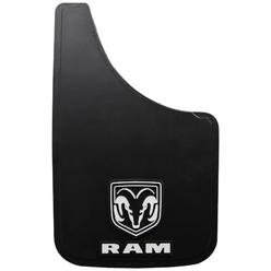 Plasticolor Dodge Ram White Logo Easy Fit 15" Mud Guard - Set of 2