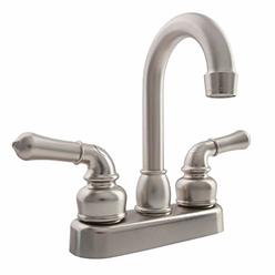 Dura Faucet (DF-PB150C-SN) RV Swivel Bar Faucet with Classical Levers - 6-inch Spout (Brushed Satin Nickel)