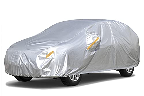 kayme Car Covers for Automobiles Waterproof All Weather Sun Uv Rain Protection with Zipper Mirror Pocket Fit SUV Jeep (188 to 20